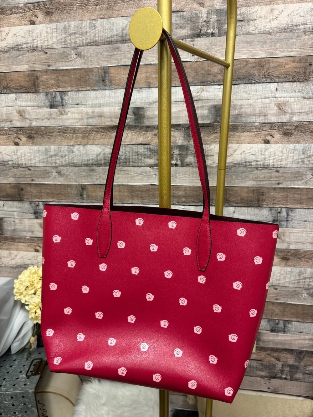 Kate Spade Pink Enchanted Snail Print Tote